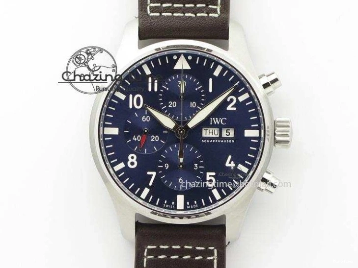 MIROTIME 1220 HighQuality Pilot Chrono 377714 “Le Petit Prince” ZF Best Edition Blue Dial On Brown Leather Strap A 7309